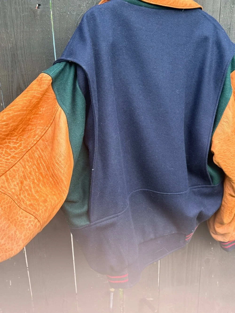 Vintage Gant Colorblock Wool Varsity Jacket Leather Sleeves - Picture 6 of 15